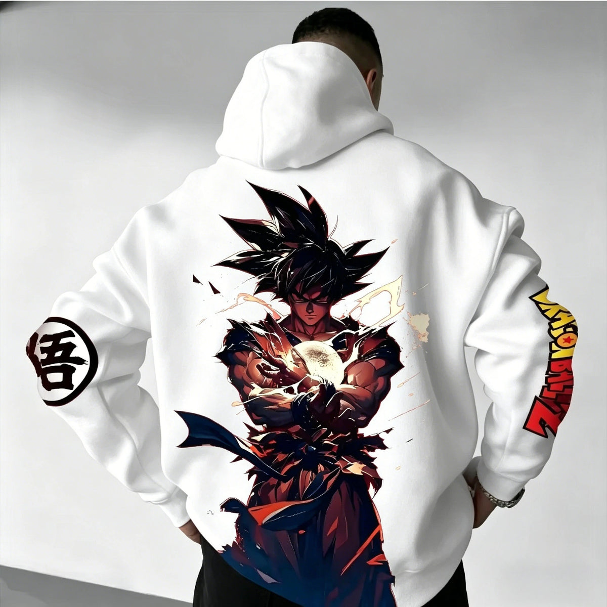 Men's Hoodie | Goku Graphic Print | Loose Fit Design | Red Streetwear Style