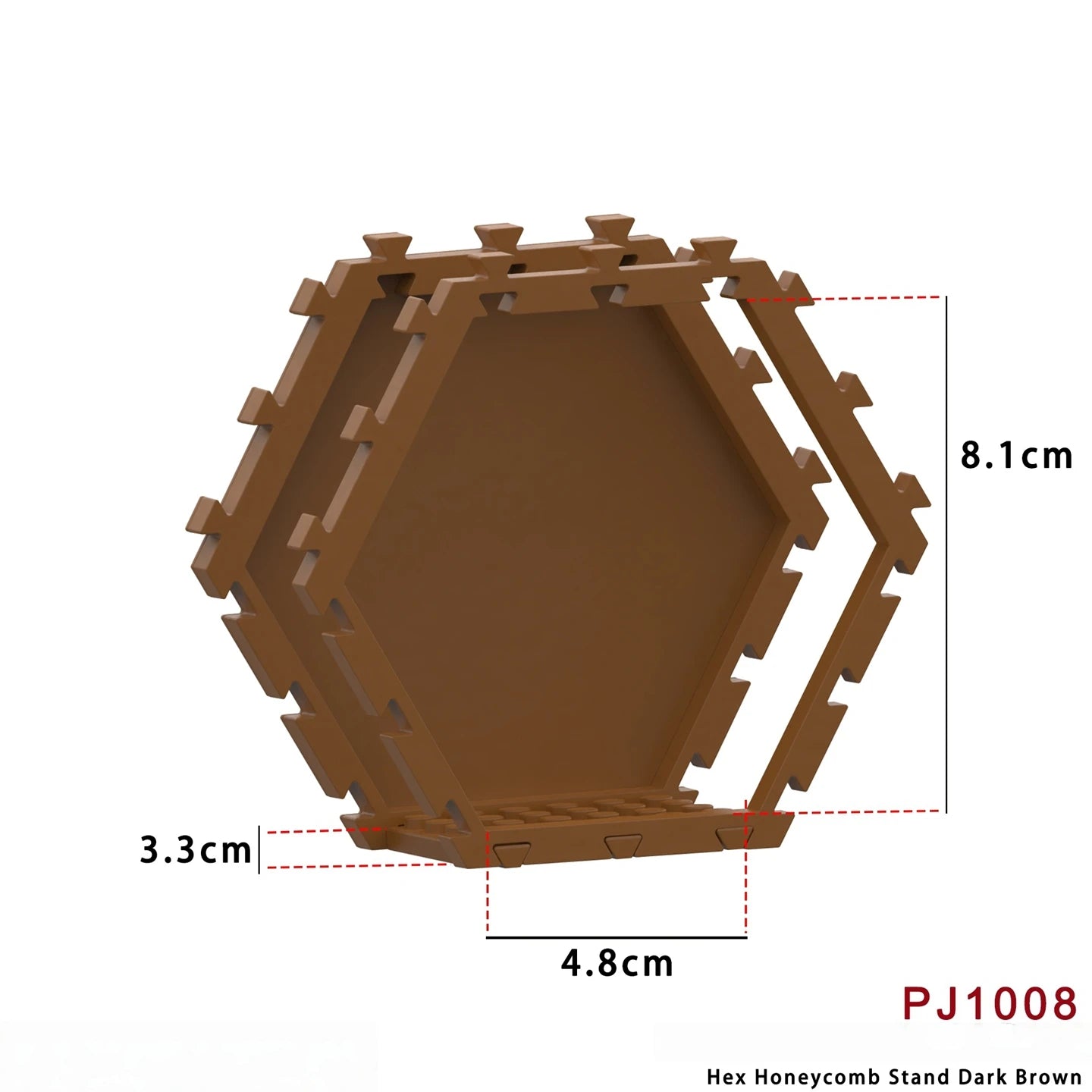 Brick Display Stand | Red Hex Interlock | Lego Compatible | Built In Brick Base