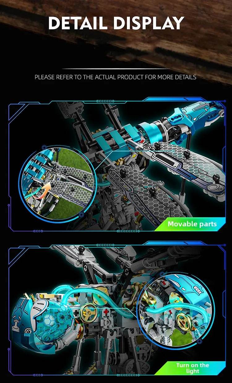 Mechanical Animal Building Blocks Parrot Eagle Whale Beetle Model Bricks With Light Display Kids Toys Gifts - ToylandEU