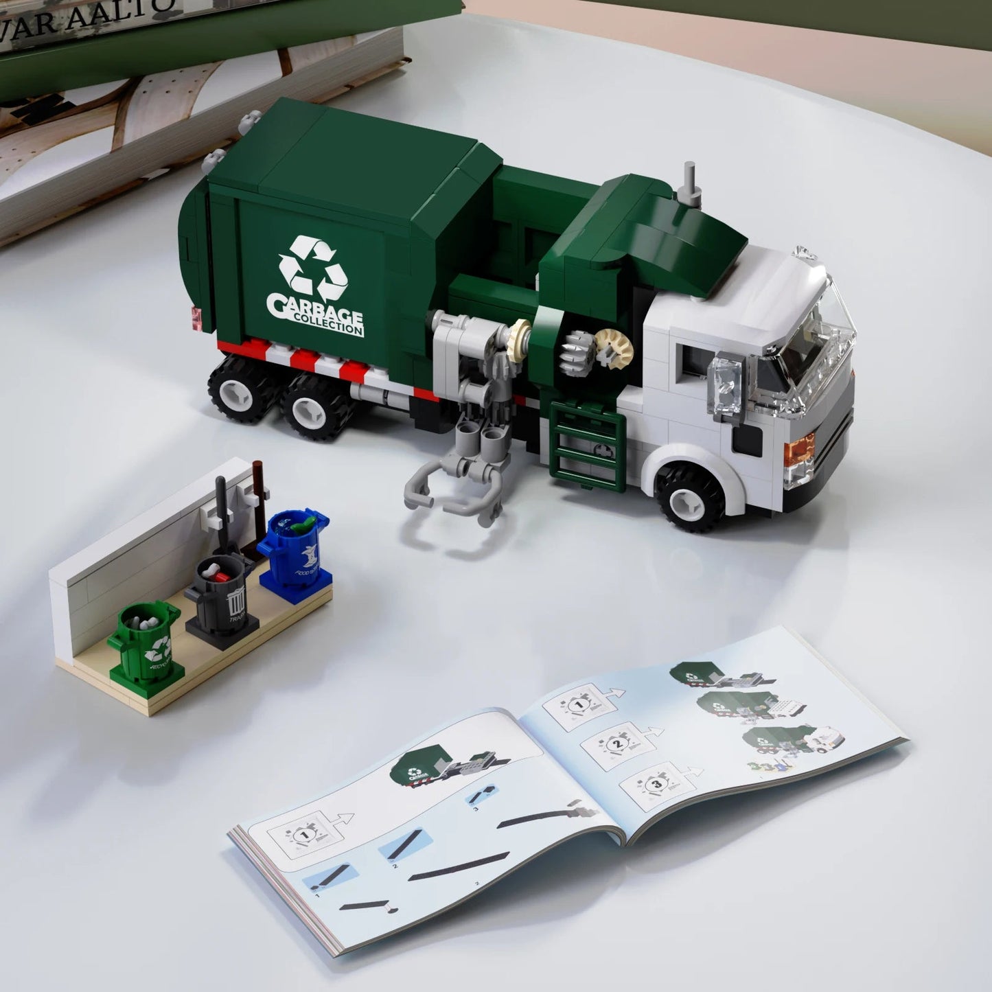 The City Cleaning Vehicle Rubbish Truck Building Toys with Color Box