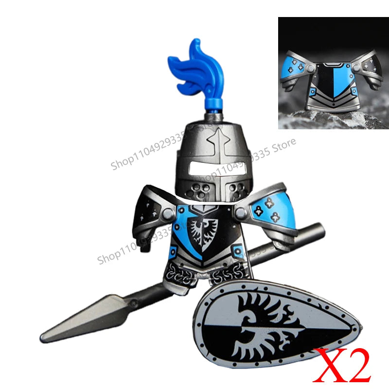 Micro Blocks | Medieval Knight Figures | Plastic Model Kit | Ages 14 Plus