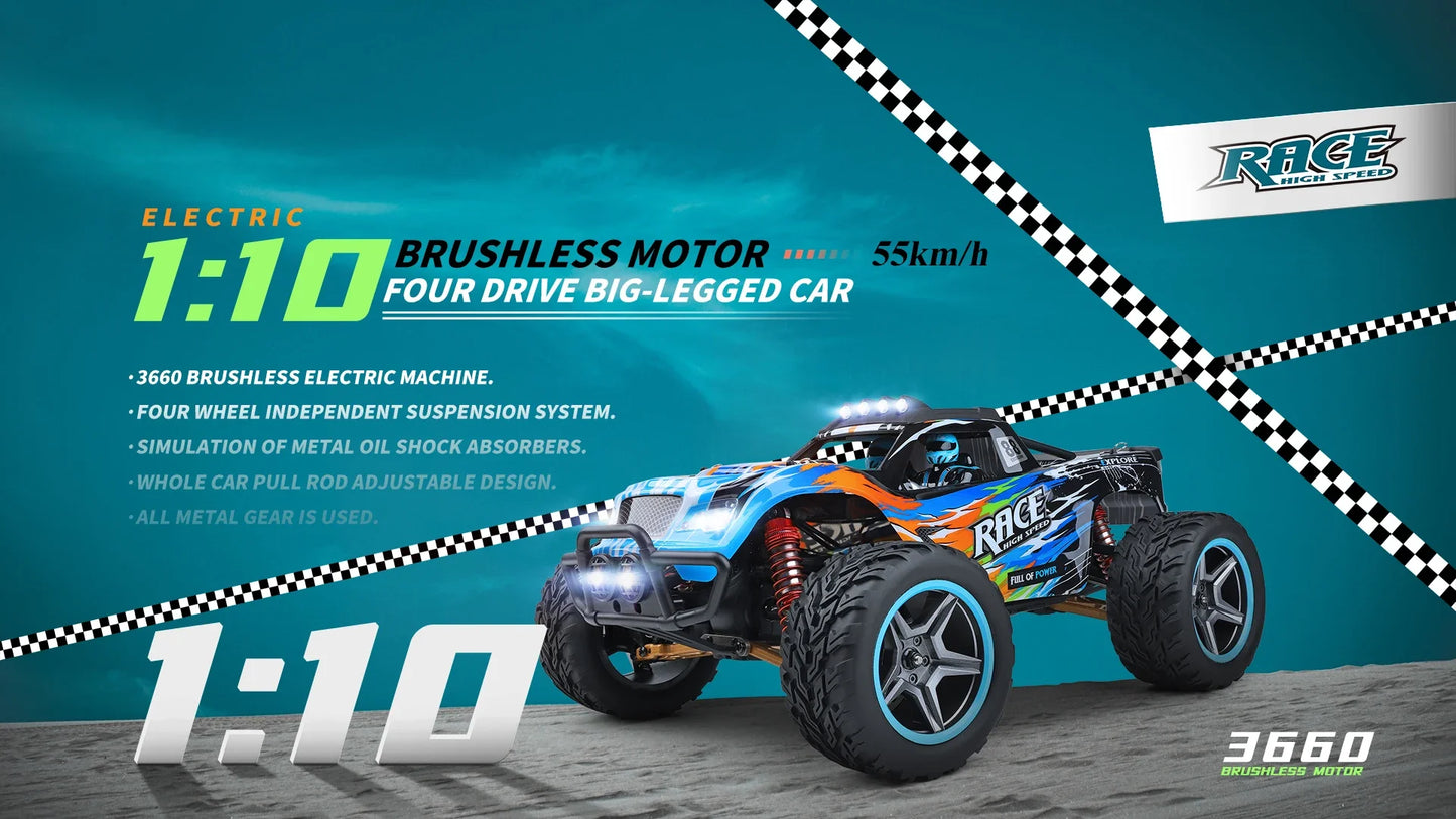 Extreme Speed WLtoys 1/10 4WD Brushless RC Drift Truck - 55KM/H Fun!