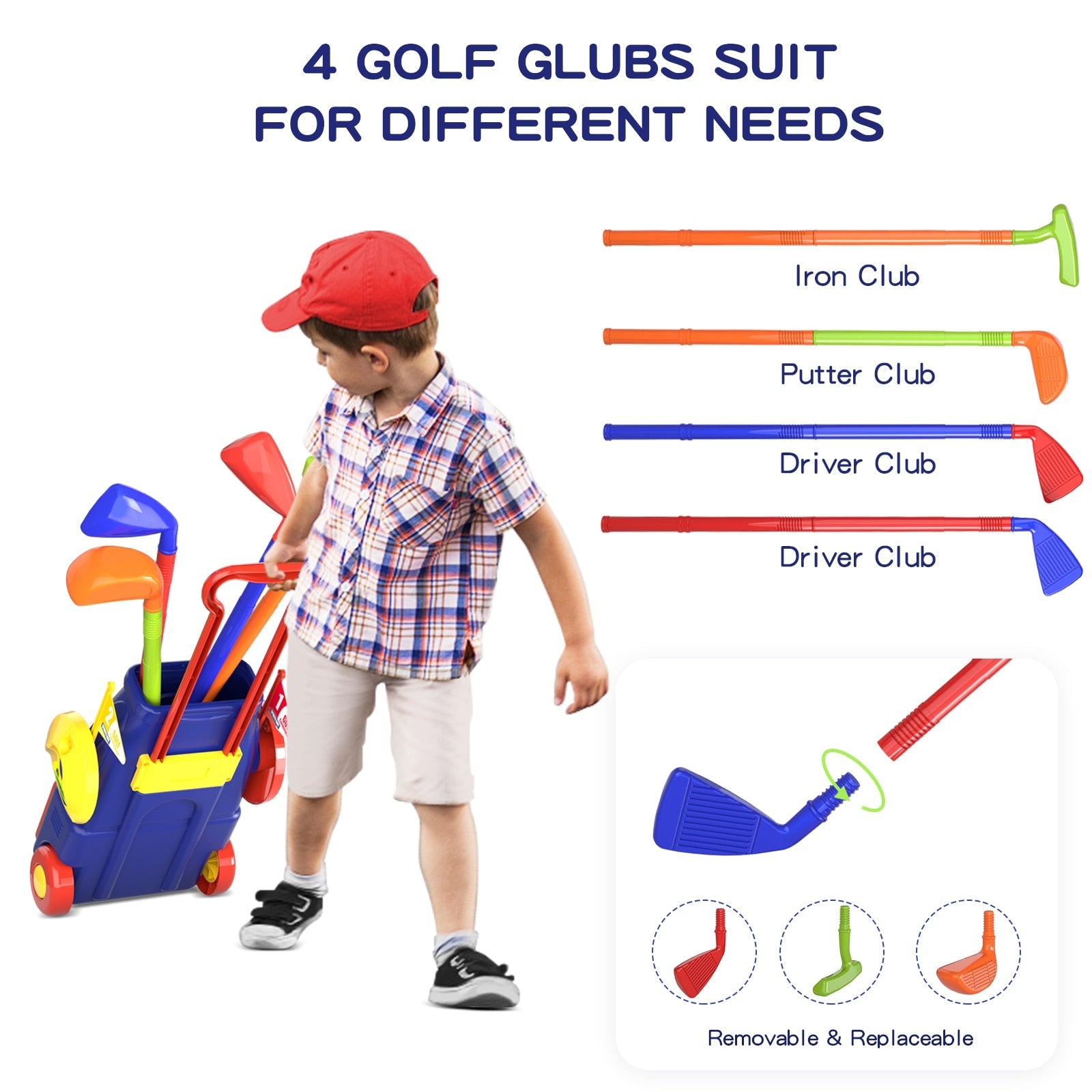 QDRAGON Kids Golf Club Set - Sports Toys Gift for Boys and Girls 2-6 Years Old - ToylandEU