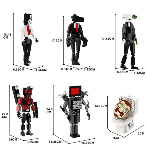 Skibidi Toilet Man and Camera Man Building Blocks with Speaker and Audio Components ToylandEU.com Toyland EU