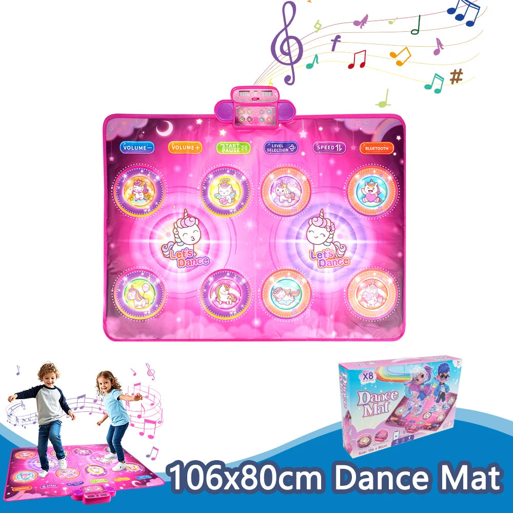 Kids Electronic Dance Mat Bluetooth Light Interactive Educational Toy