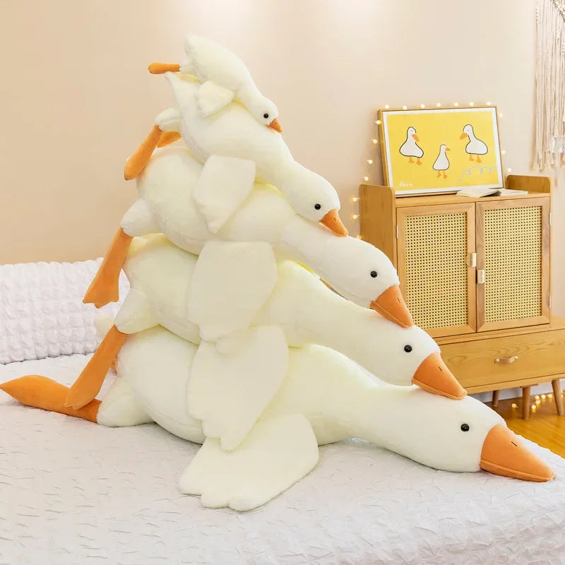 50/90/130/160cm Big White Goose Hug Mascot Cute Animals Giant Stuffed