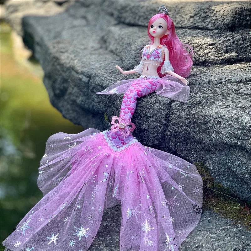 45cm Mermaid Doll Girl Toy Blue Eyes Princess Wedding Dress - ToylandEU