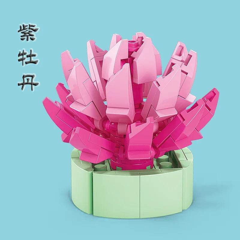 Premium Building Block Flower Succulent Model Desk Decor - ToylandEU