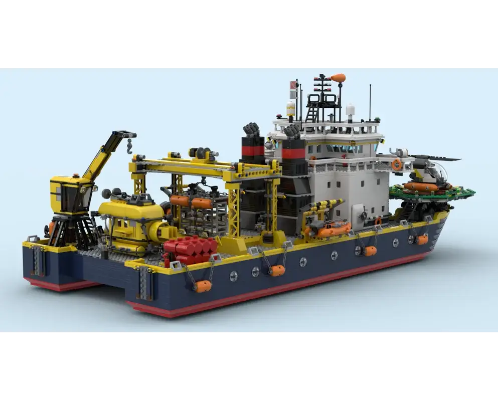 MOC City Catamaran Research Vessel Set Building Blocks Exploration Ships Transport Vehicles Collection Toys Gifts - ToylandEU