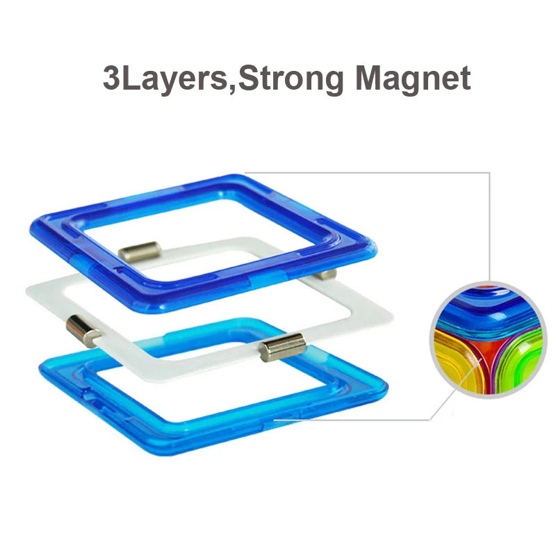 Magnetic Building Blocks | 100 Piece Kit | Plastic Material | Kids Gift
