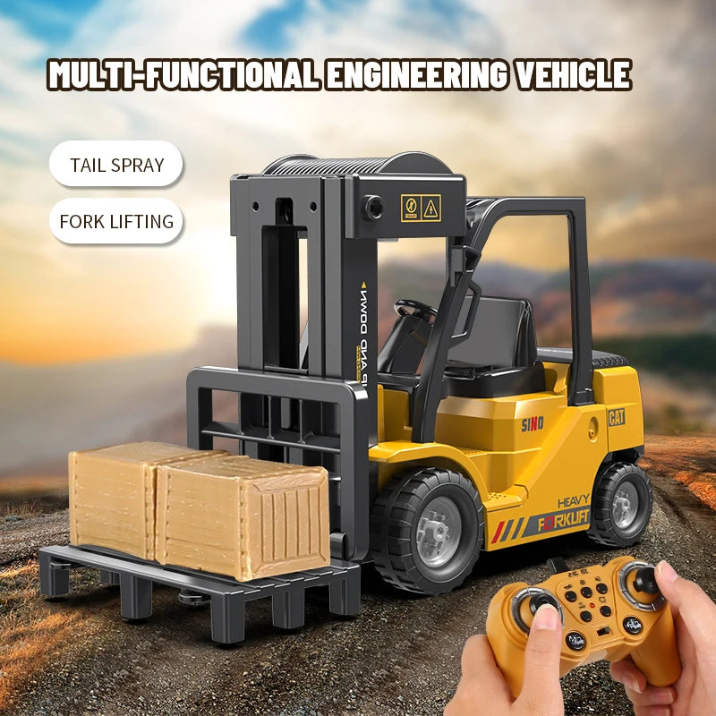 Remote Control Engineering Car with Crane and Forklift - RC Truck Tractor - ToylandEU