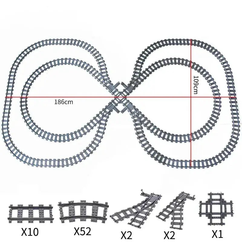 Lego Compatible Flexible Train Tracks Building Set For Kids - ToylandEU