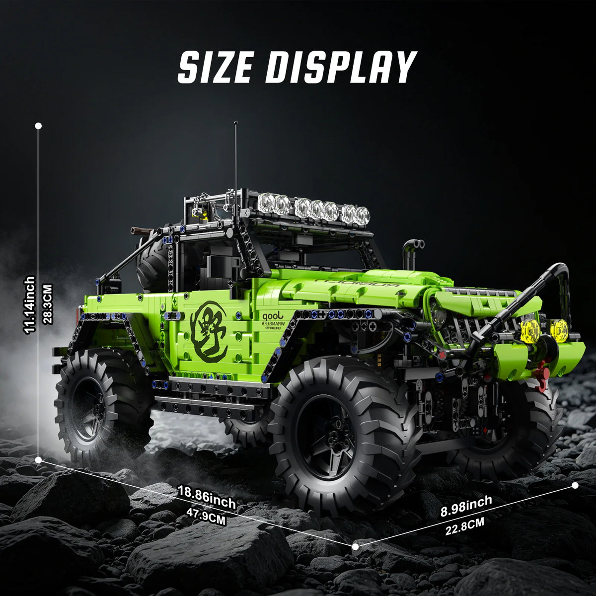 Off Road Truck Building Set | 1:8 Scale 4WD | 2357 Pieces | Black