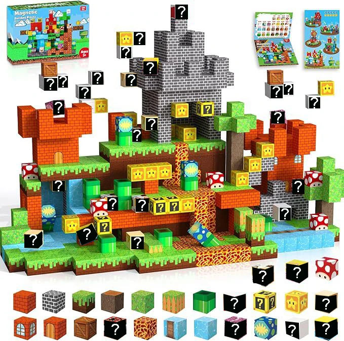 Magnetic Building Blocks | Mine World Cube Set | STEM Toy | Ages 3 Plus