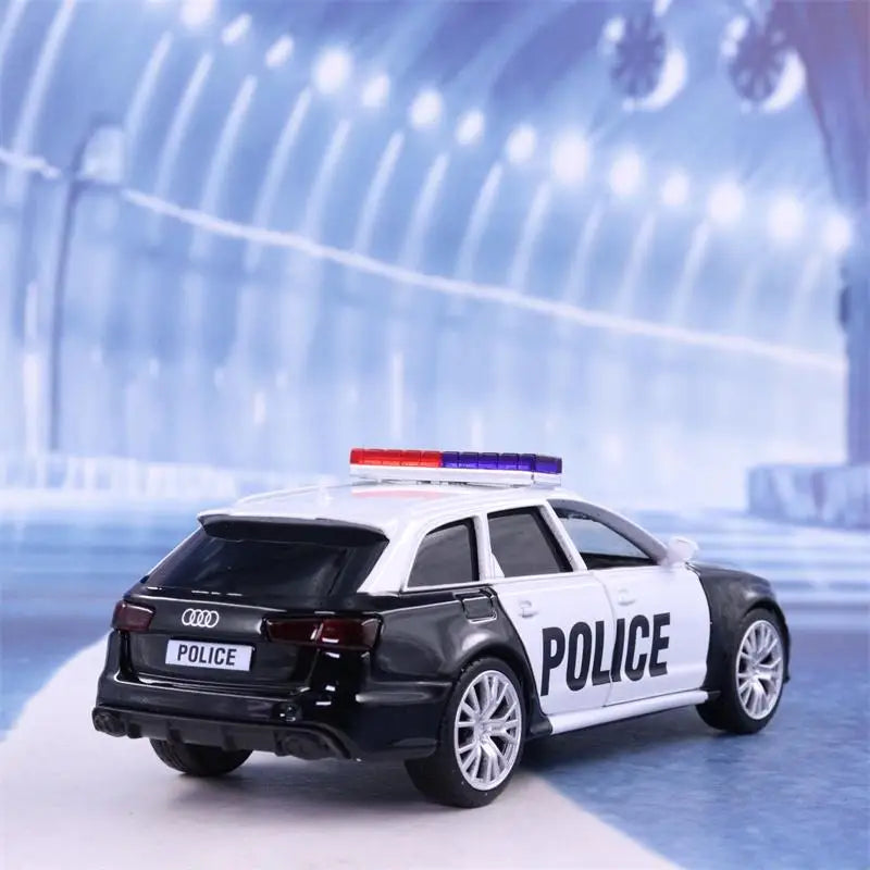 1:36 Scale Audi RS6 Police Car Diecast Model with High Simulation and Metal Alloy Construction