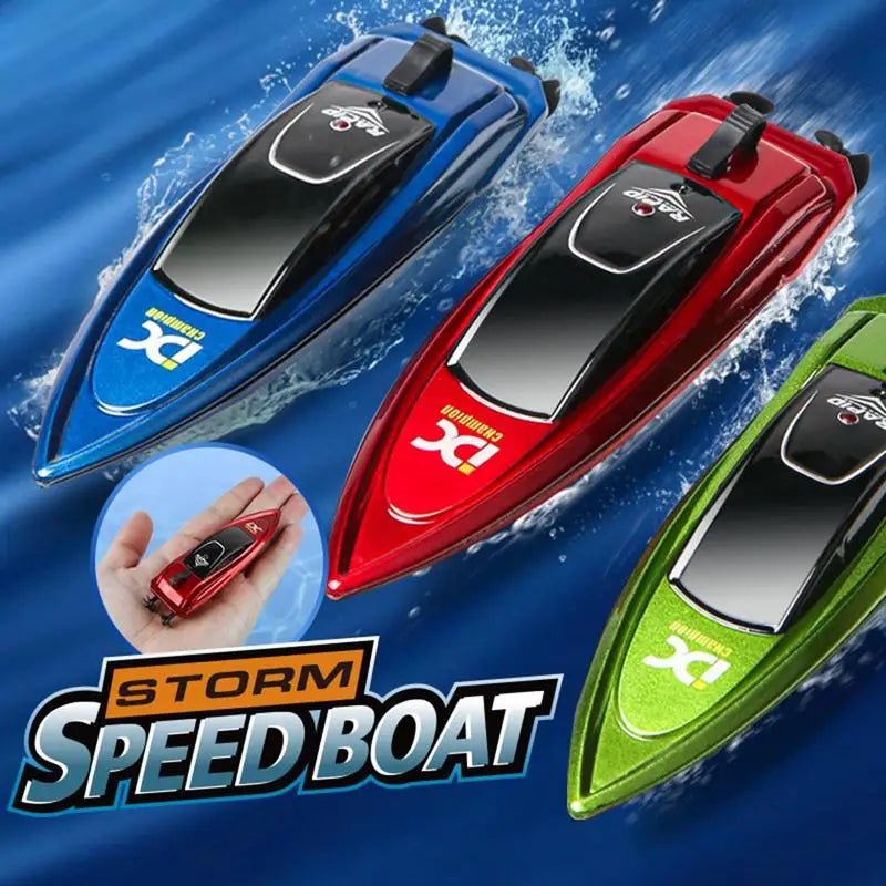 Mini Remote Control Ship High Speed Ship With LED Light Palm Boat 3 - ToylandEU