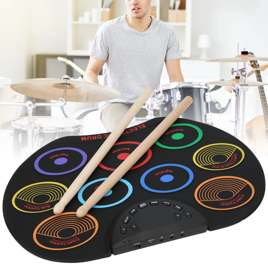 Portable Electronic Drum Pad For Beginners With Colorful Pads