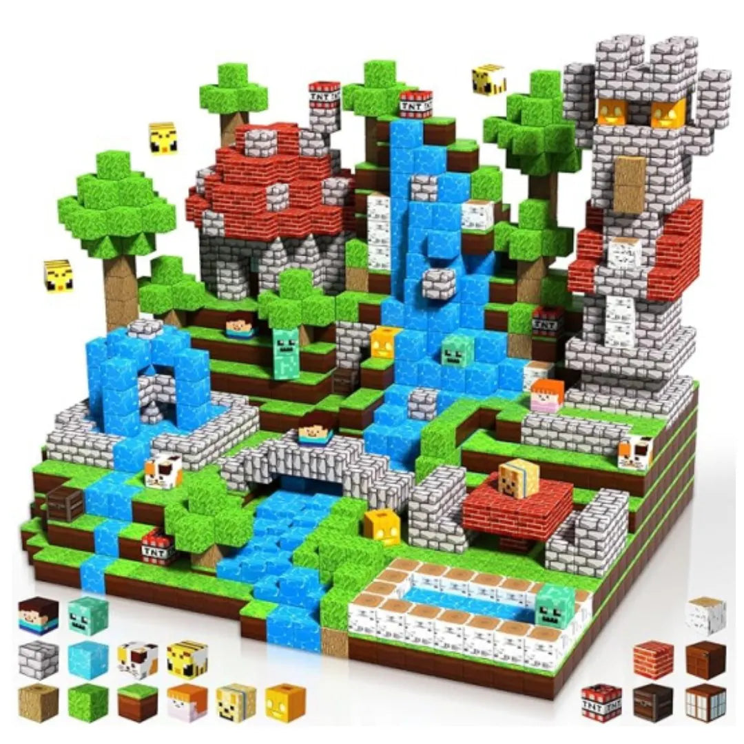 Magnetic Puzzle STEM Toy Set | 150 Pieces | Micro and Large Blocks | Ages 6-12