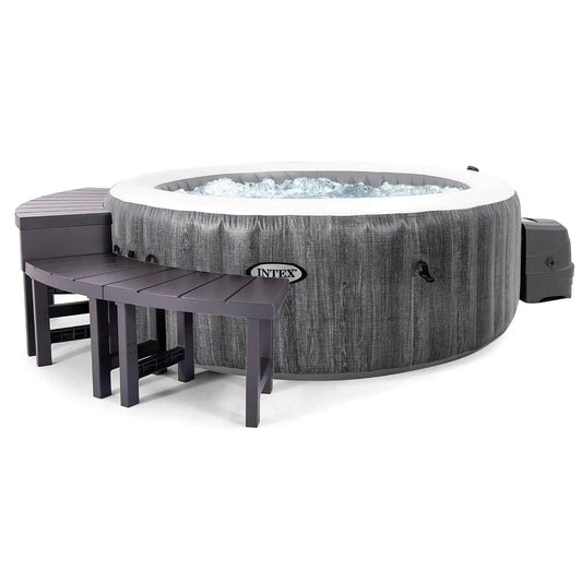 Portable Inflatable Bubble Hot Tub | 4-Person | Round | Greywood