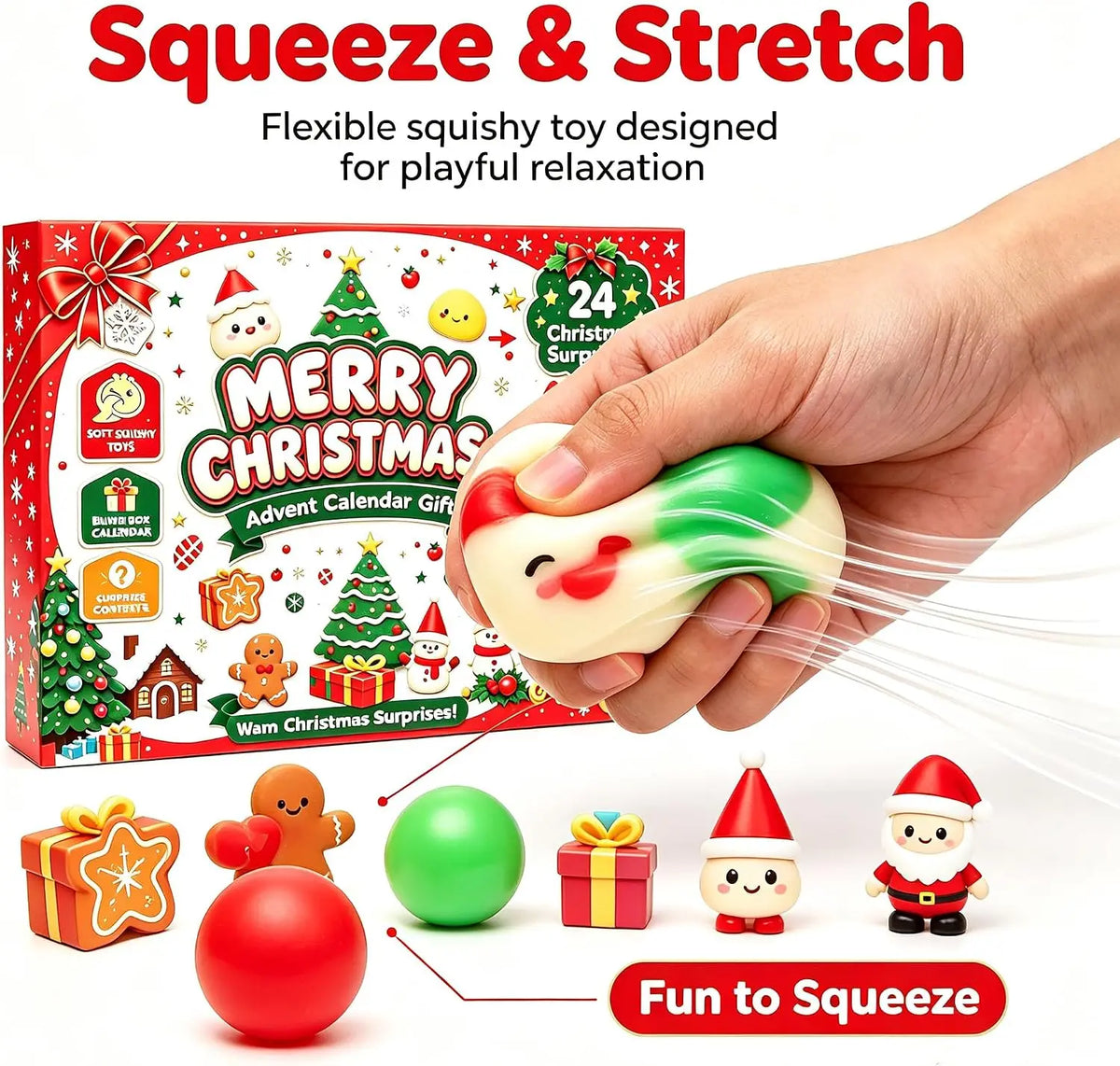 Advent Calendar | 2026 24 Day Fidget Squishies | Sensory Dumpling Surprise Toys | Stress Relief Gift