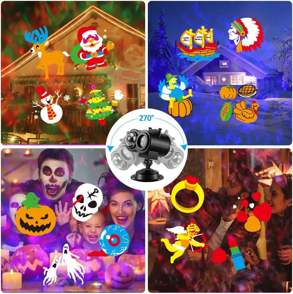 Holiday Projector Lights | Dual Moving Patterns | Outdoor Decor | Seasonal