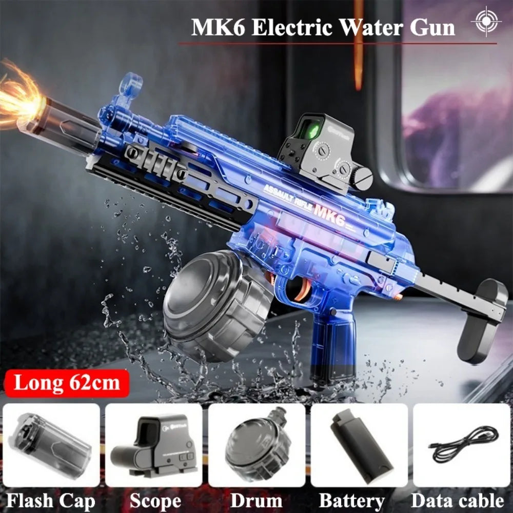 Water Gun | Electric Continuous Shooting | Light Up Blaster | 15m Range
