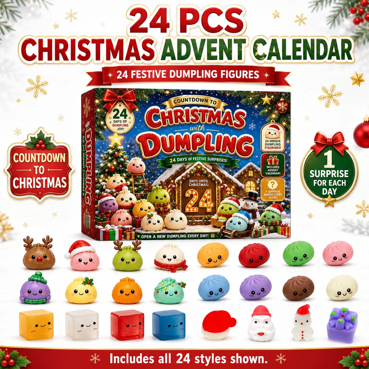 Advent Calendar | 2026 24 Day Dumpling Squishies | Mystery Box Slow Rising Toys | Sensory Fidget Holiday Gift