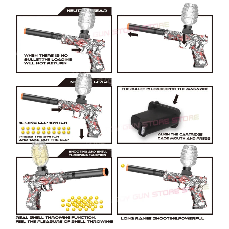 Gel Ball Blaster Toy Gun | High Speed | Rechargeable | G18 Model