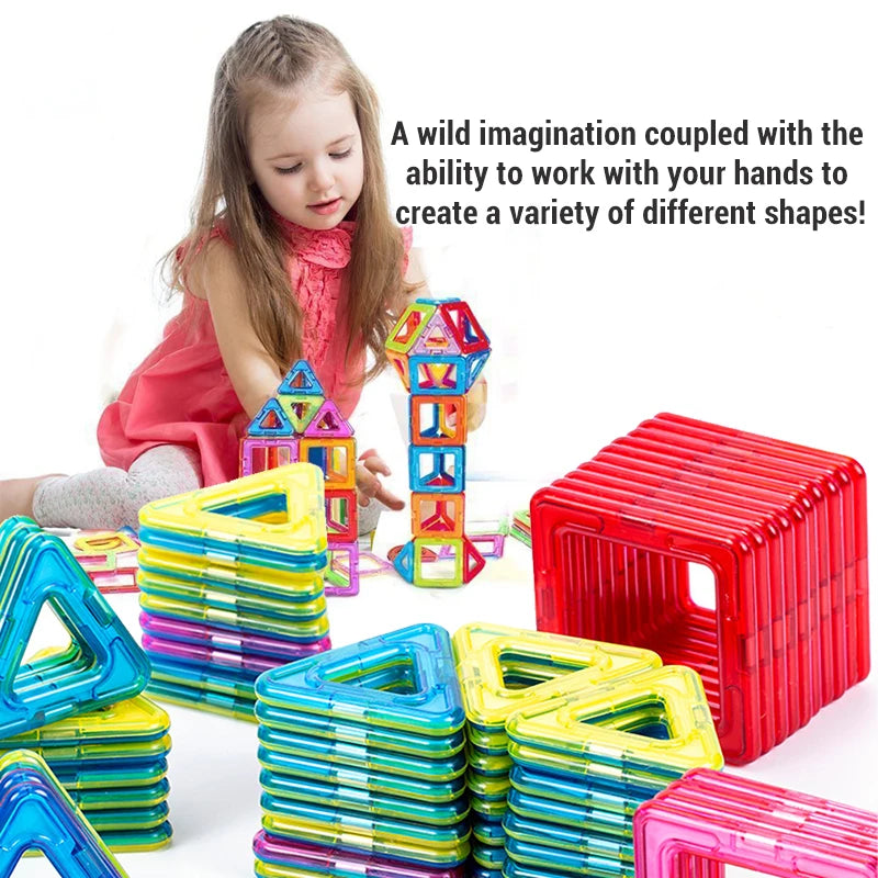 Magnetic Building Blocks Set | 30-168 Pieces | Big Size | Montessori Toys