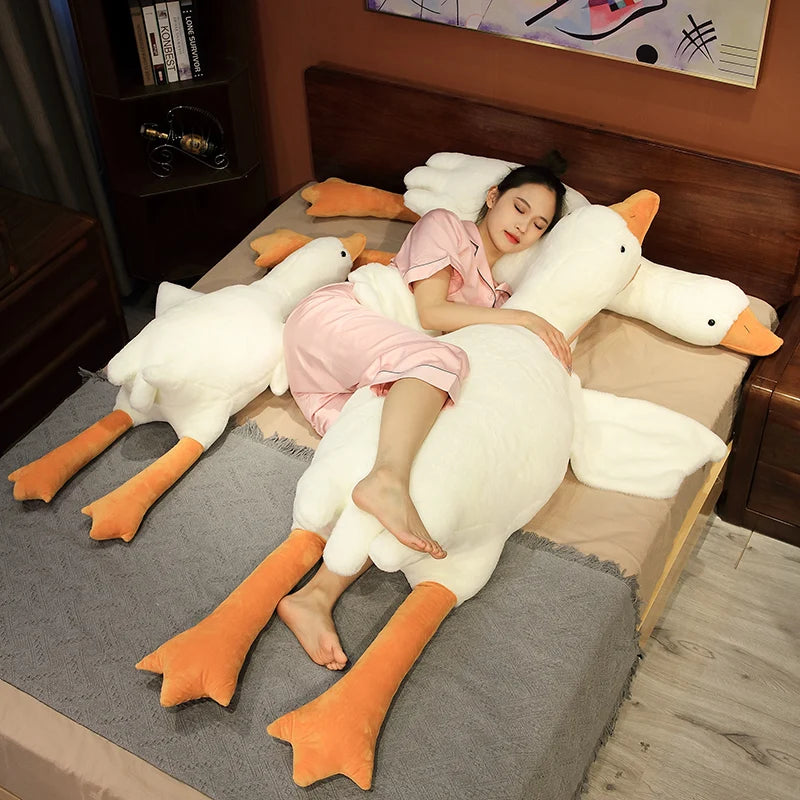 Big Size Fluffy Big White Goose Plush Toys Sleep Pillow Animal Goose - ToylandEU