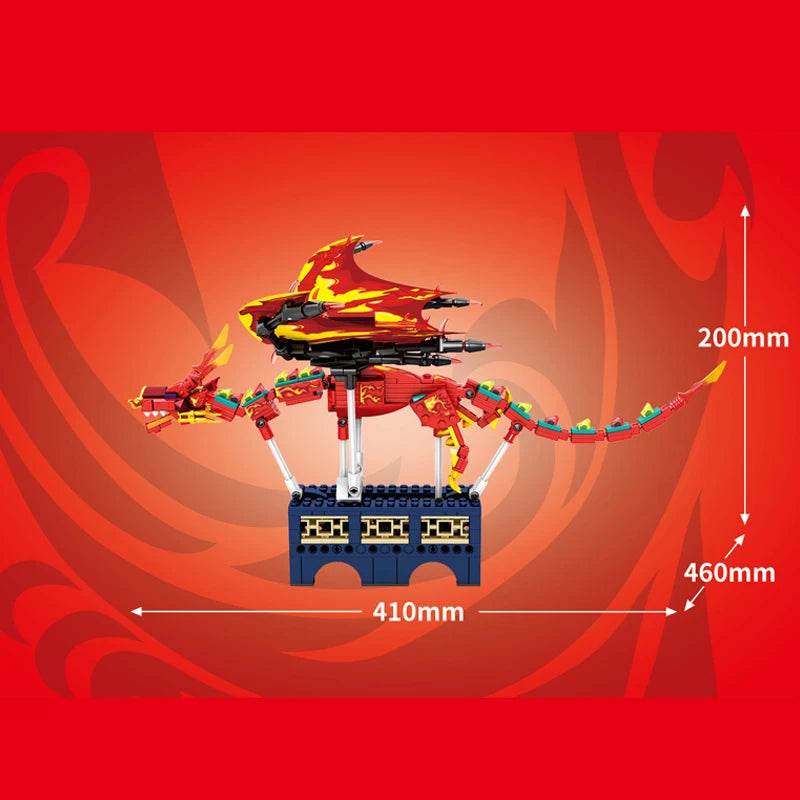 1359PCS Flames Dragon Smaug Building Blocks Model Toy - ToylandEU