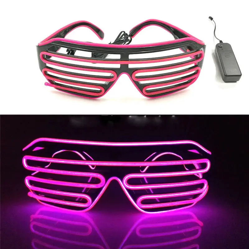 Fashion Luminous Decorative Glasses Neon Light Decoration LED Sunglasses For Nightclub DJ Dance Music Rave Costume Night - ToylandEU