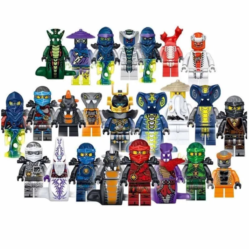 24-Piece Ninja Figures Set with Movable Joints and Accessories - ToylandEU