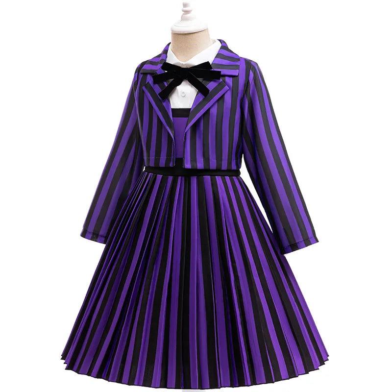 Girls Gothic Dress | Mid-Calf Draped | Toylandeu™