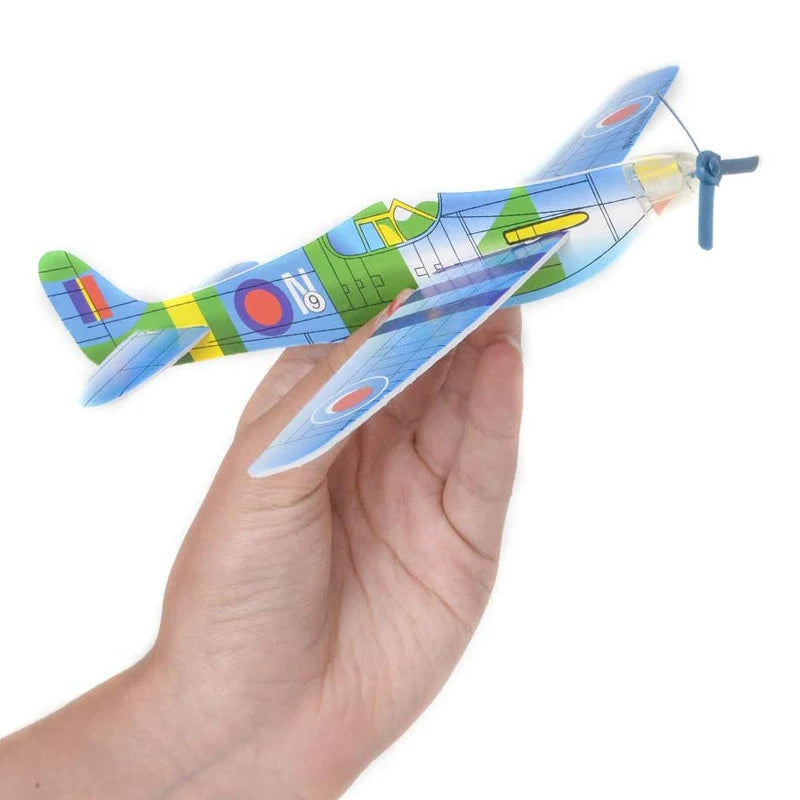12Pcs Diy Hand Throw Aircraft Flying Glider Plane Toys Avion - ToylandEU