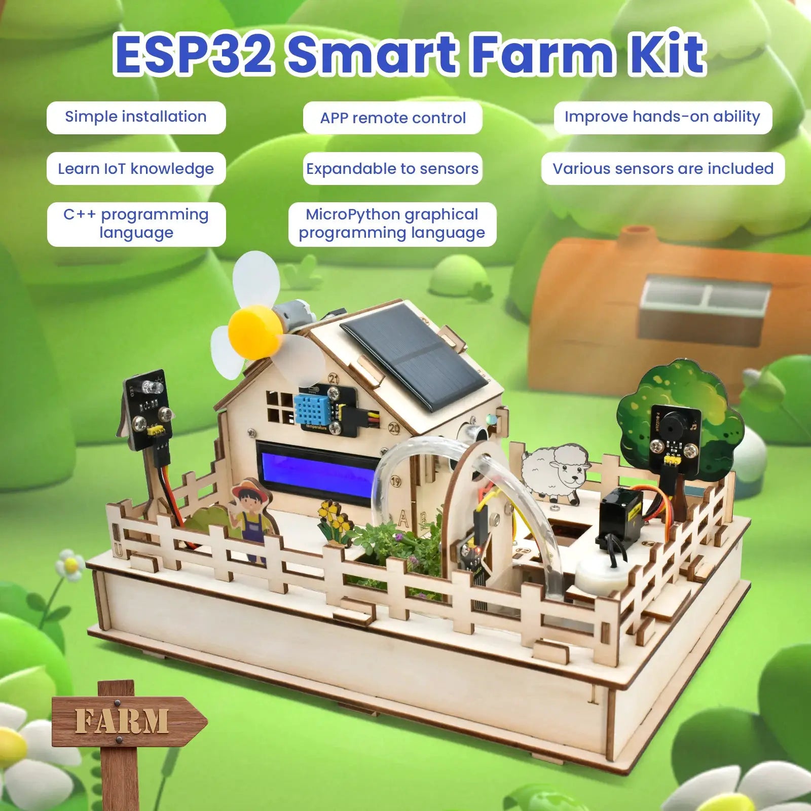 Keyestudio ESP32 Smart Farm Kit IOT Kit With ESP32 Board For Arduino Scratch 3.0 Graphical Programming DIY Smart Starter Kit - ToylandEU