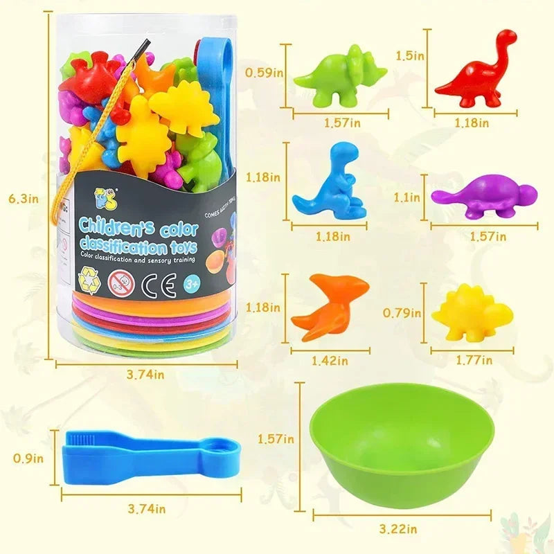 Rainbow Counting Bear Math Toys for Color and Shape Recognition