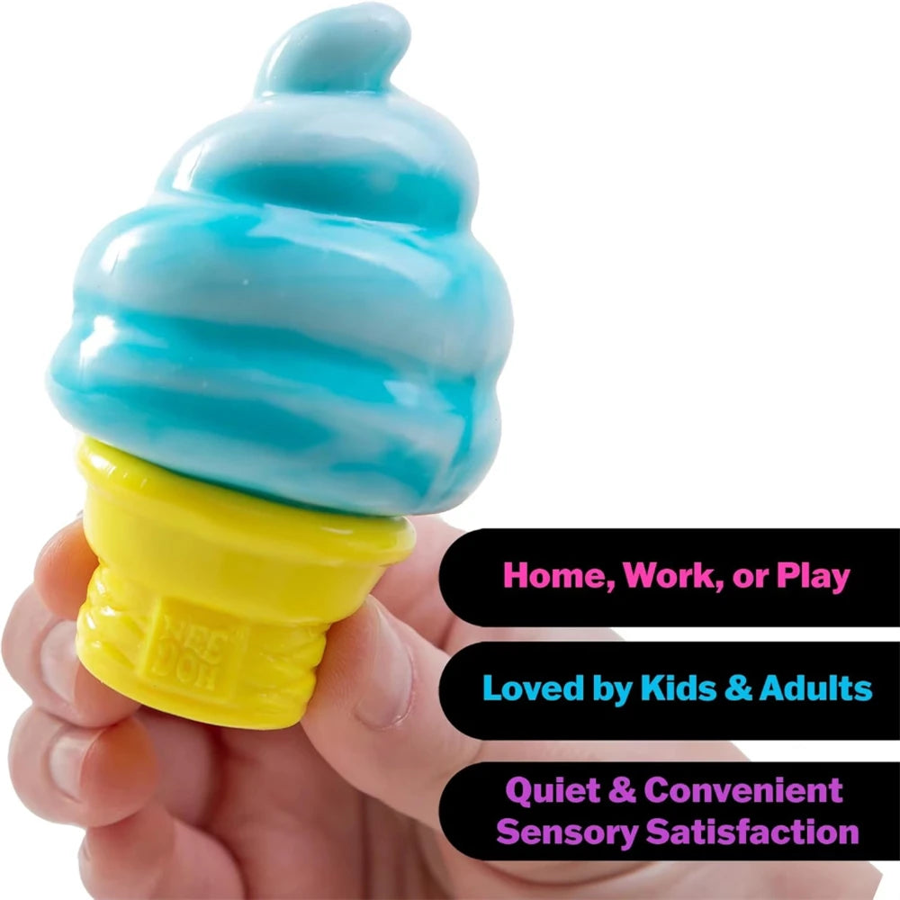 Needoh Ice Cream Sensory Toy | Stress Relieving Pinch Block | Adult Fidget Gift