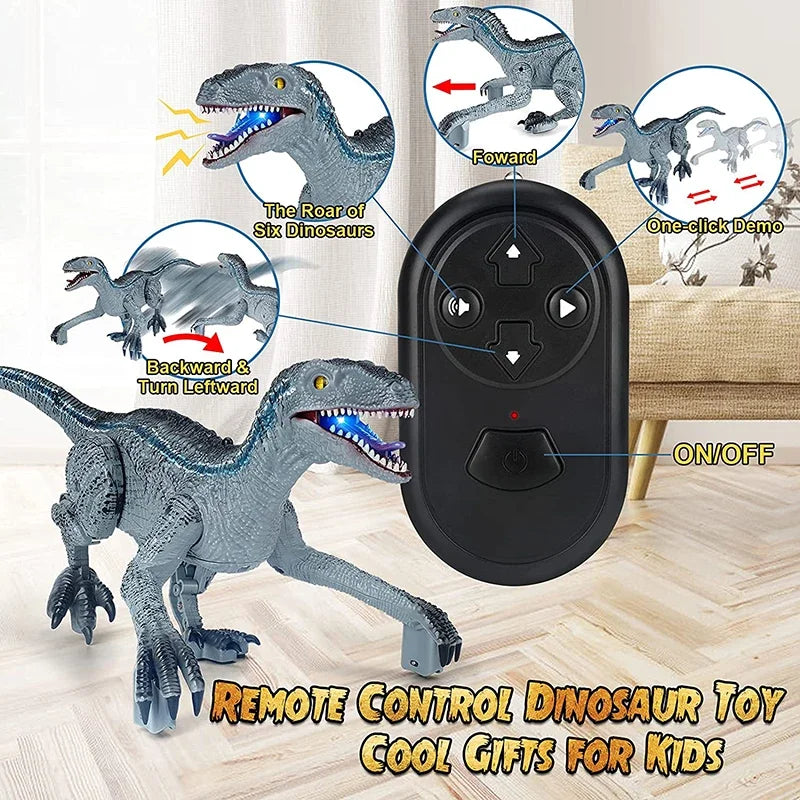 Remote-Controlled Electric Velociraptor Dinosaur Toy - Fun for Kids!