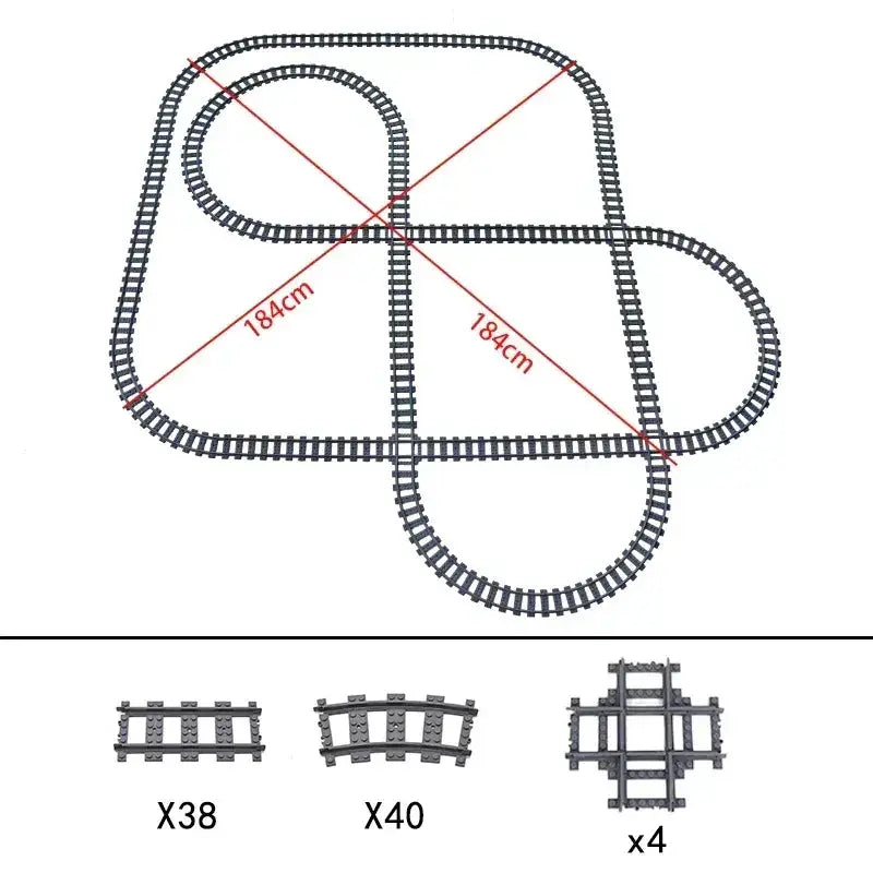 Lego Compatible Flexible Train Tracks Building Set For Kids - ToylandEU
