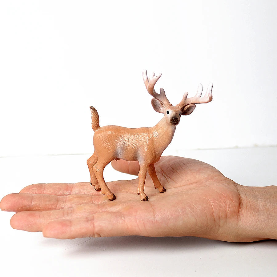 Forest Animal Action Figures Set - Moose, Elk, Reindeer, Alpaca, Sika Deer - ToylandEU