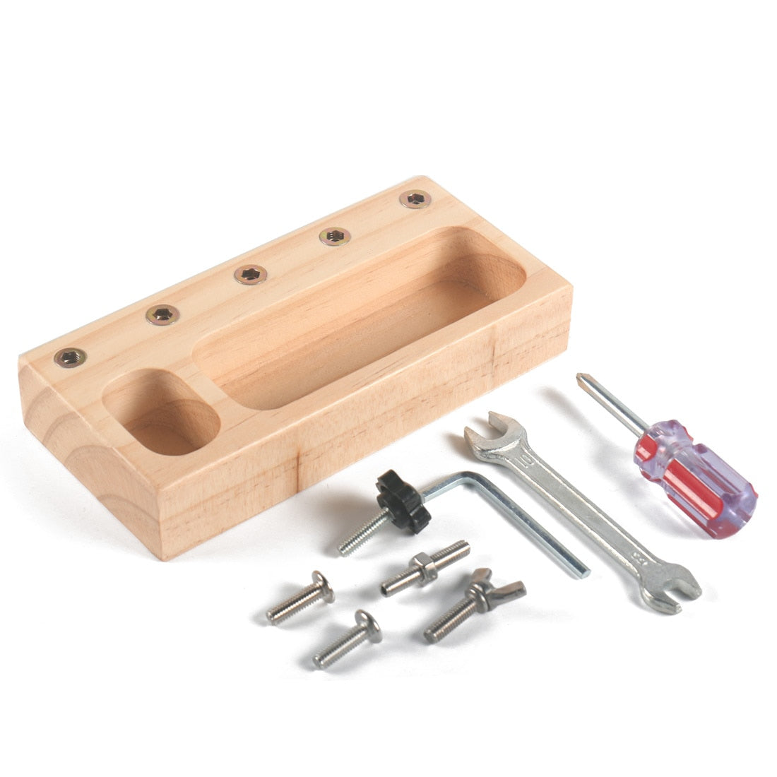 Wooden Montessori Screw Bolts and Screwdriver Set - Educational Sensory Toy for Fine Motor Skill Learning