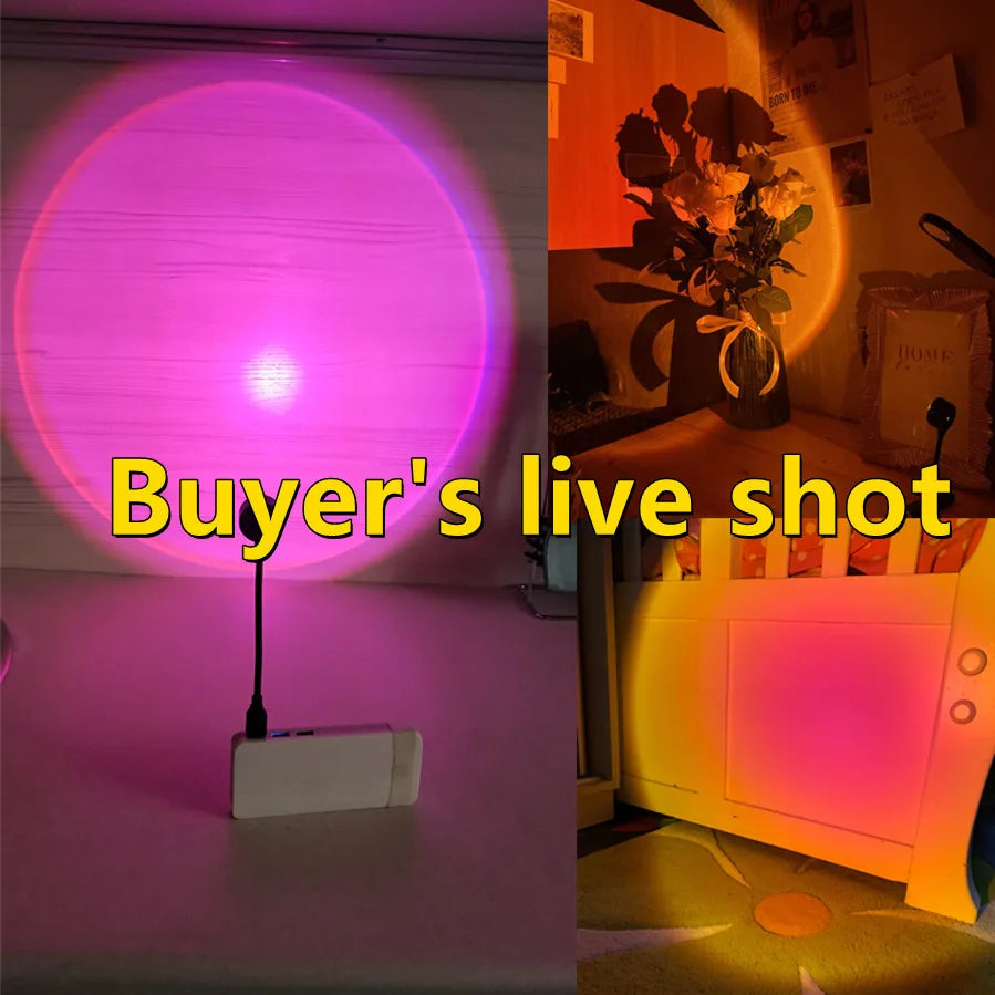 LED Sunset Lamp | USB Powered | Mushroom Design | Bedroom Decor