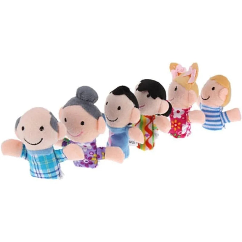 Cloth Finger Puppets | Soft Fabric Weave | Funny Animal Faces | Six Pack Kids Toy