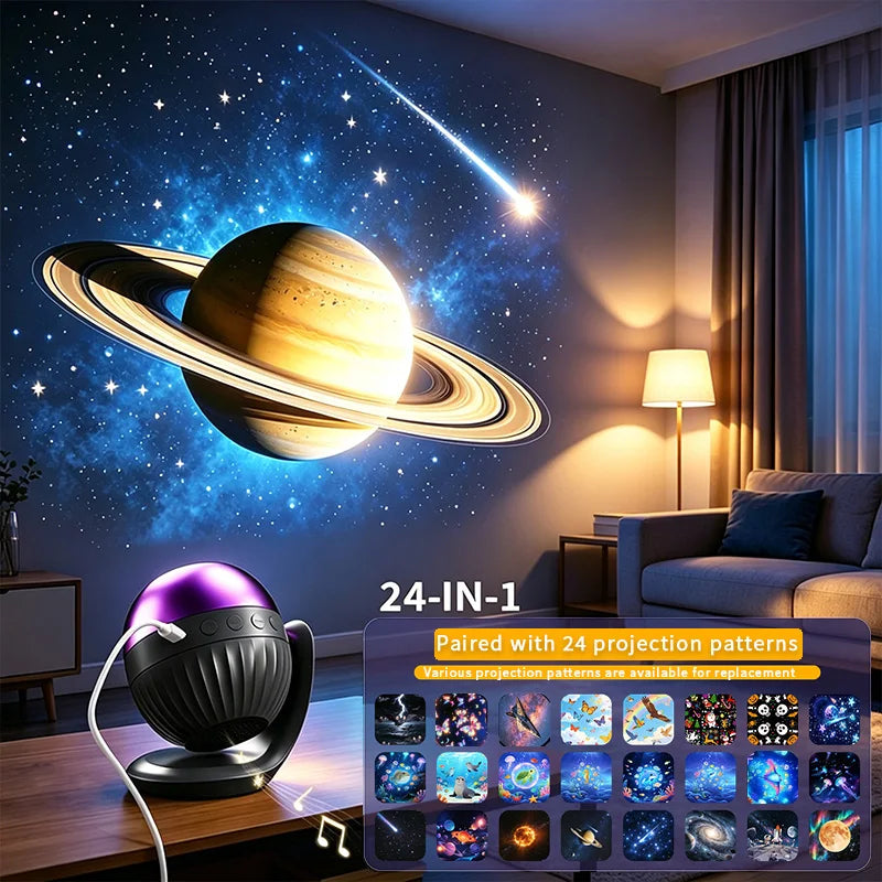 Galaxy Projector | 24 LED Modes | Rotating Starry Sky | Kids Night Light