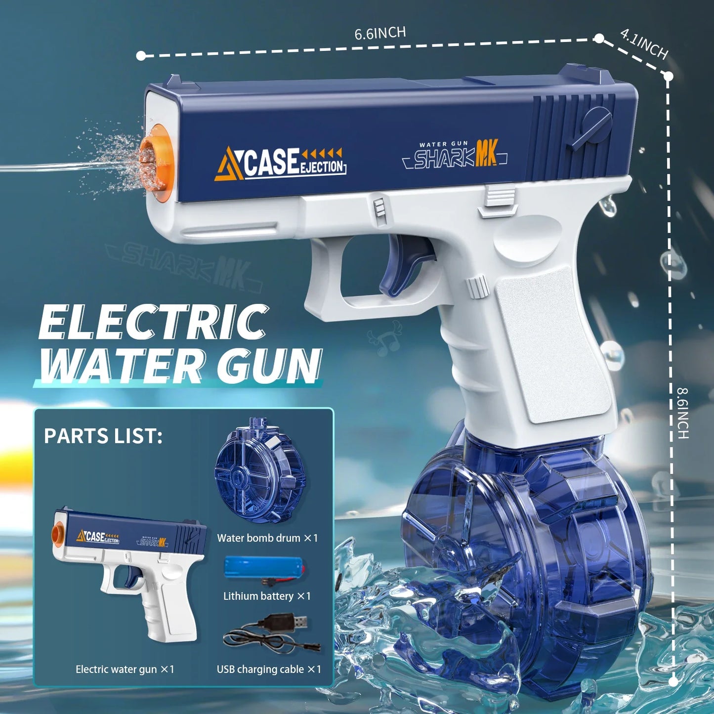 Water Gun Toy | Rechargeable Long-Range Blaster | Beach Pool | Ages 14 Up