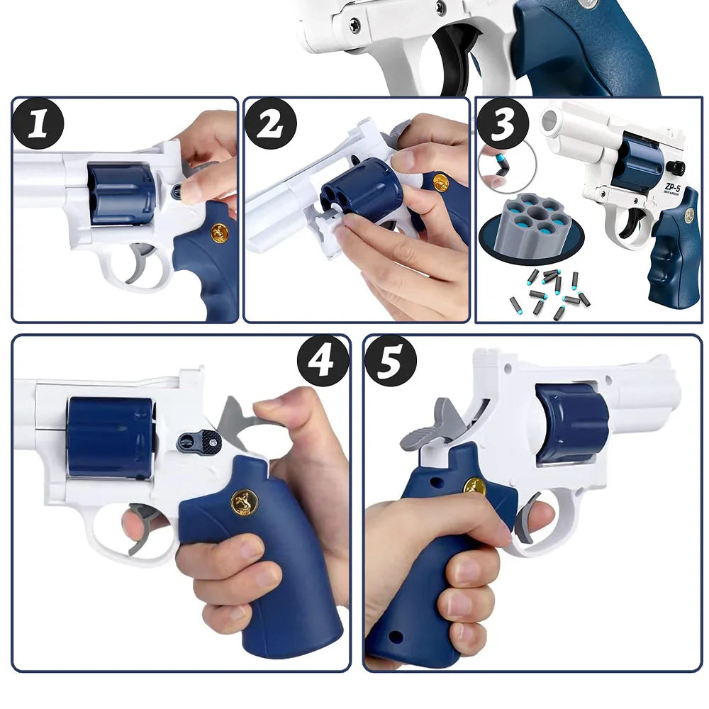 Toy Gun | Revolver Style | Plastic ABS Safe Toy | Unisex 6-12 Years