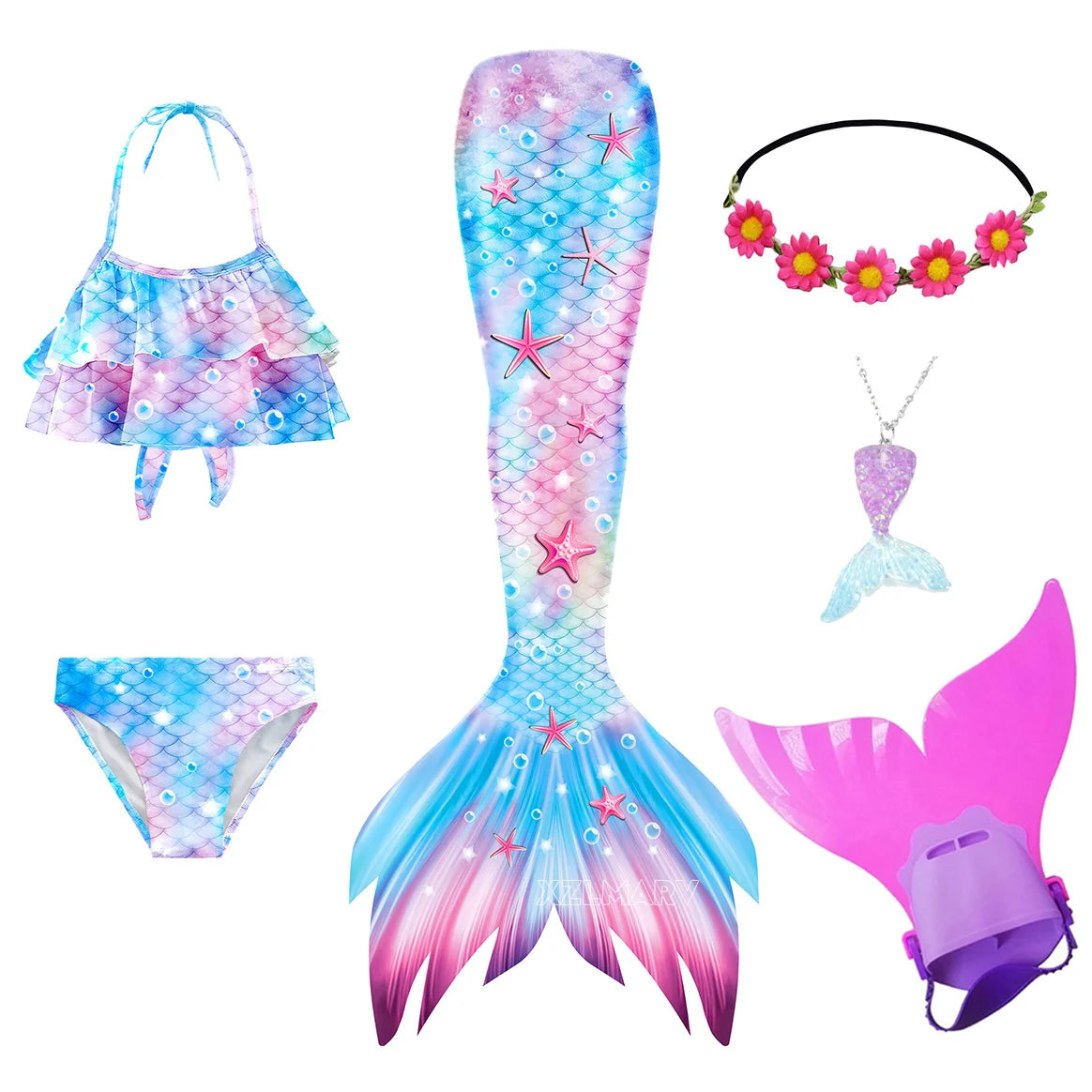 Mermaid Costume For Girls With Tail And Monofin Cosplay Ready