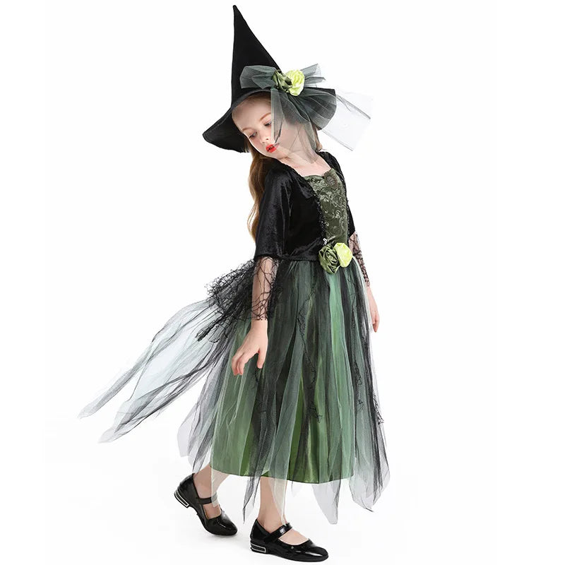 Girls' Spellbinding Sorceress Costume Set - Perfect for Halloween, Cosplay & Carnival Magic