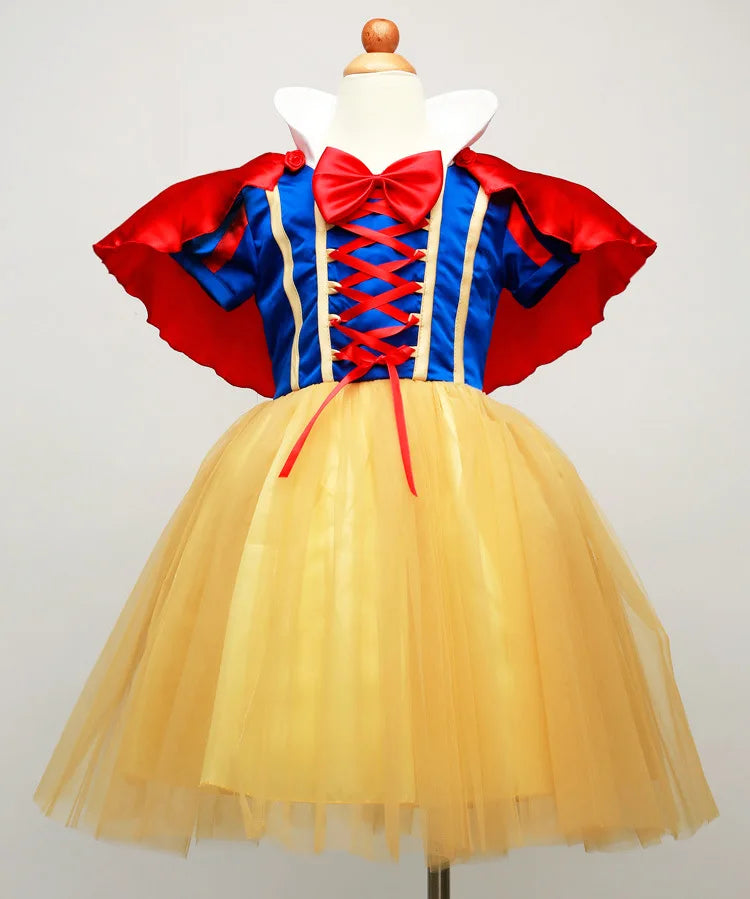 Enchanting Anime Snow White Tulle Dress for Girls - Perfect for Costume!